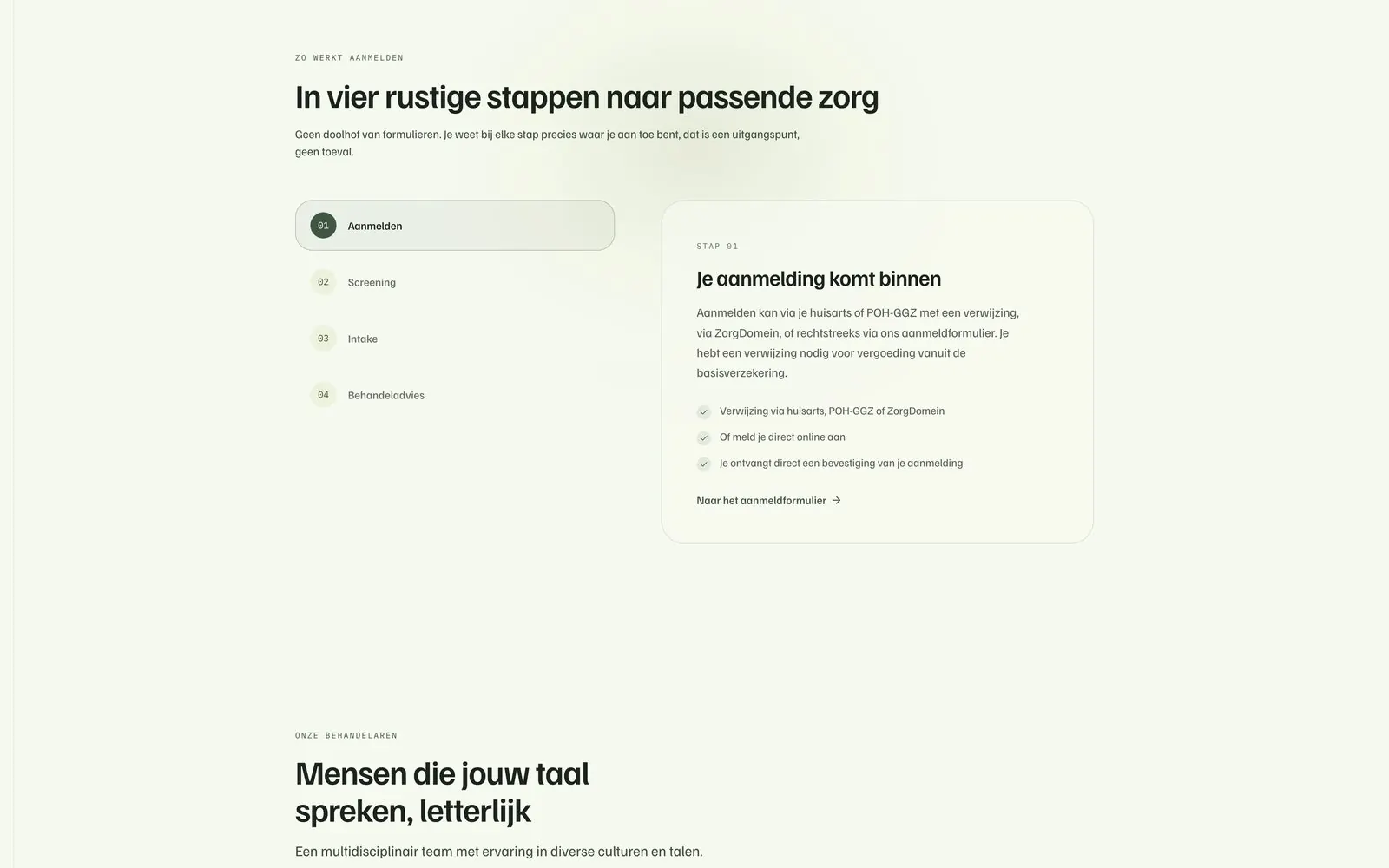 AndersGGZ / Aanmelden in vier stappen