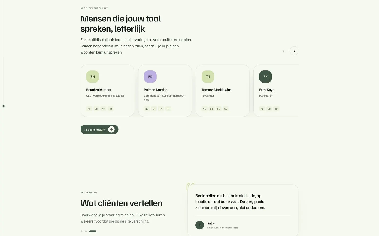 AndersGGZ / Het team, met de talen die ze spreken
