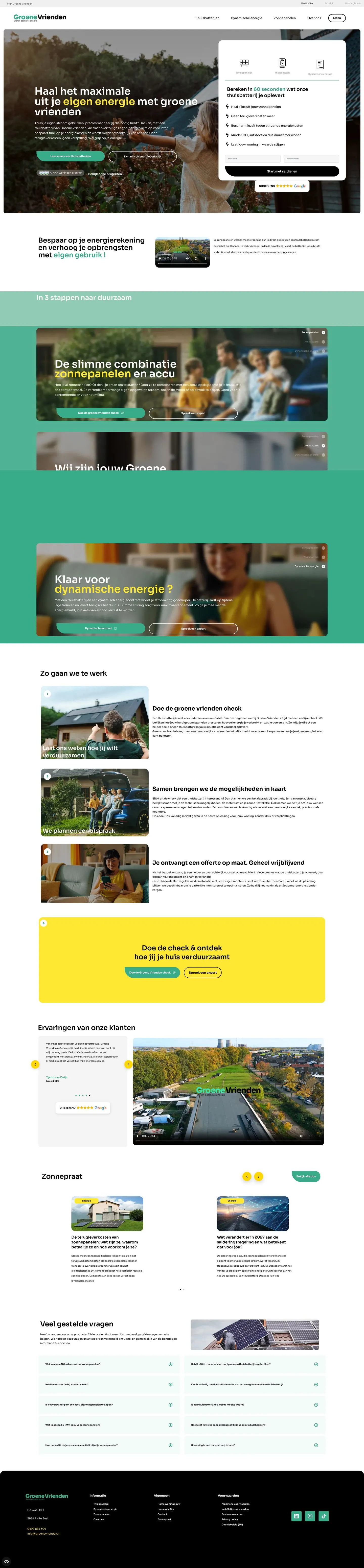 Groene Vrienden, volledige homepage